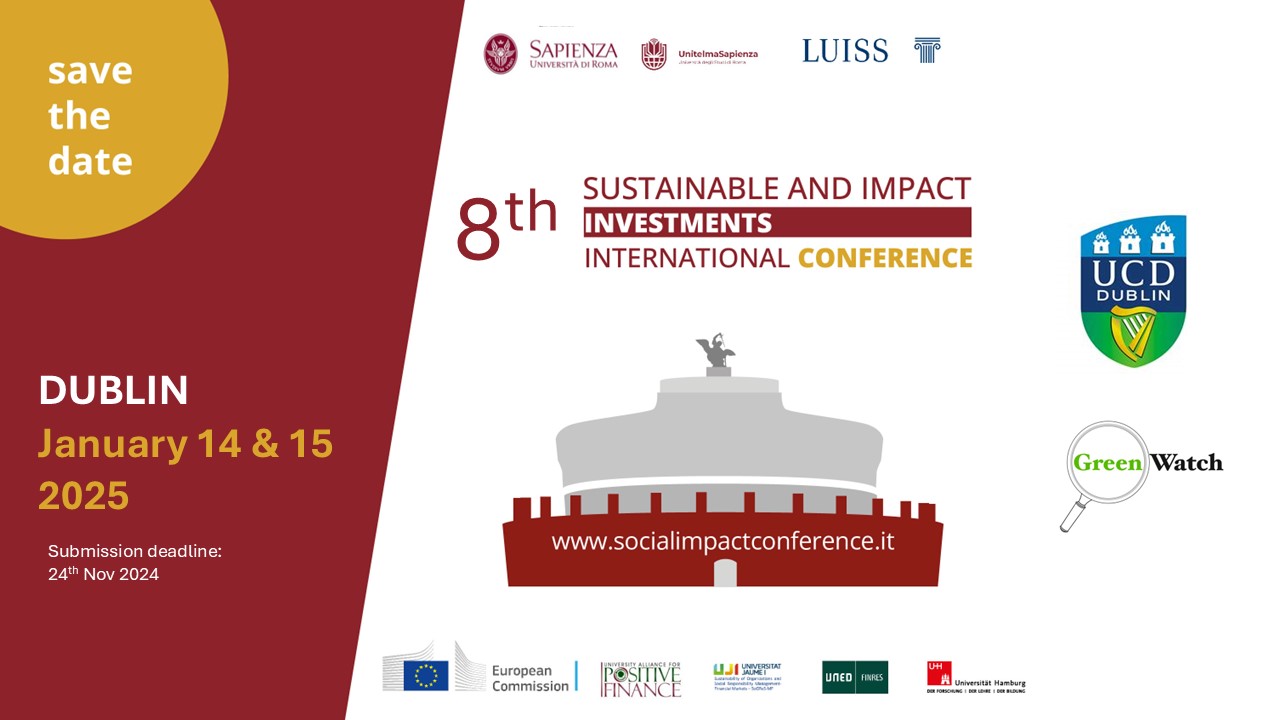 Sustainable and Impact Investments International Conference save the date