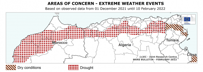 Areas of Concern - North Africa - February 2022