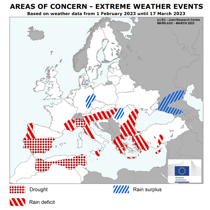 Areas of concern weather events
