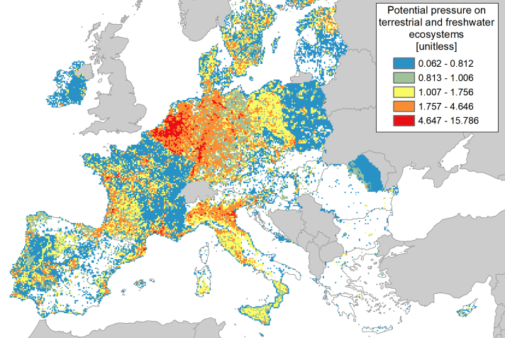 map of Invasive alien species pinpoints patterns across European ecosystems