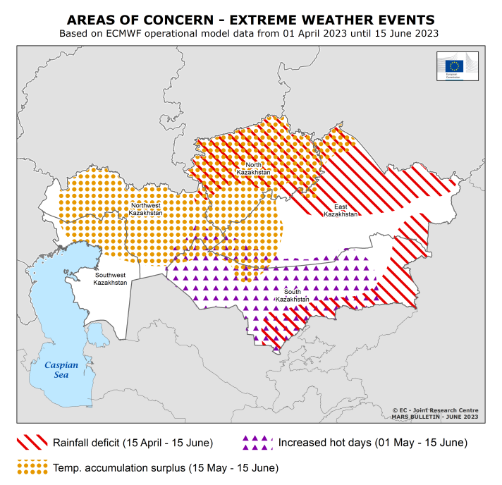Areas of concern - extreme weather events