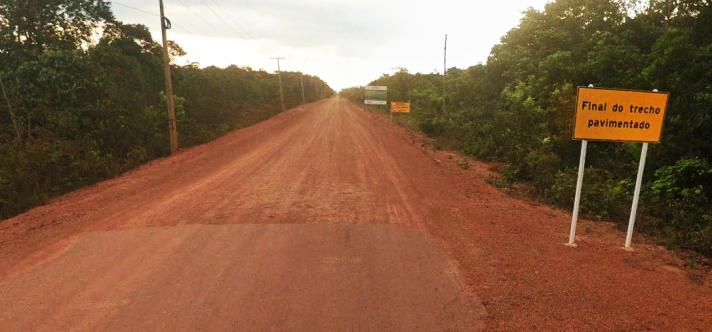 End of asphalt in 2019 on the highway Manaus - Porto Velho