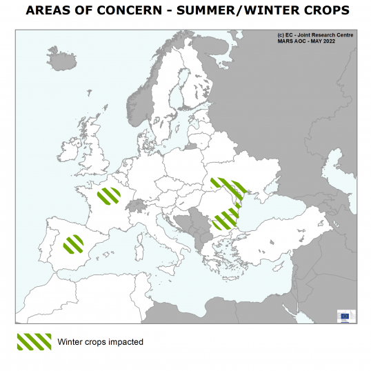Areas of concern - winter and summer crops