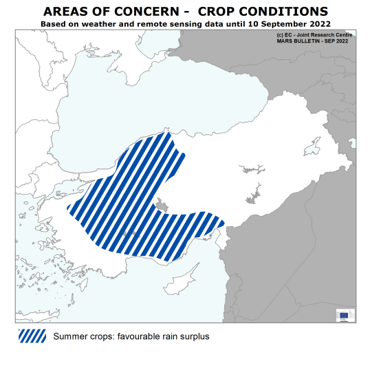 Areas of concern - crop conditions