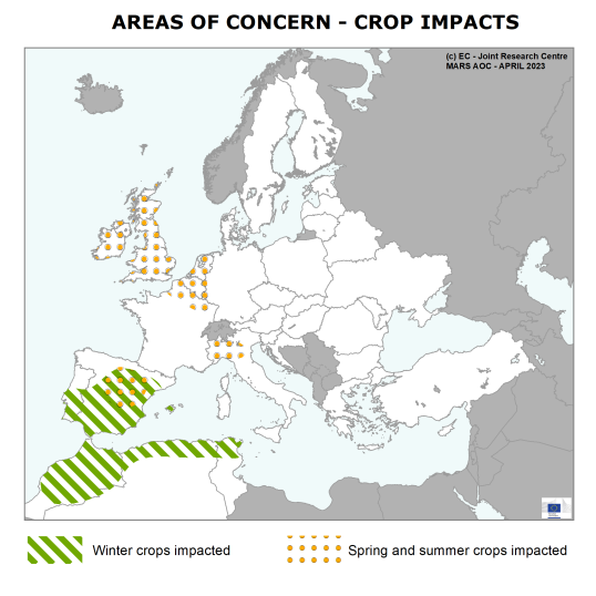 Map of Areas of Concern - Crop Impacts
