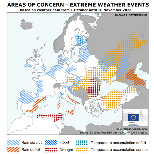 Areas of concern - extreme weather events