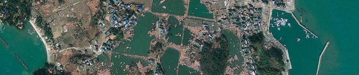 Satellite image of a land mass