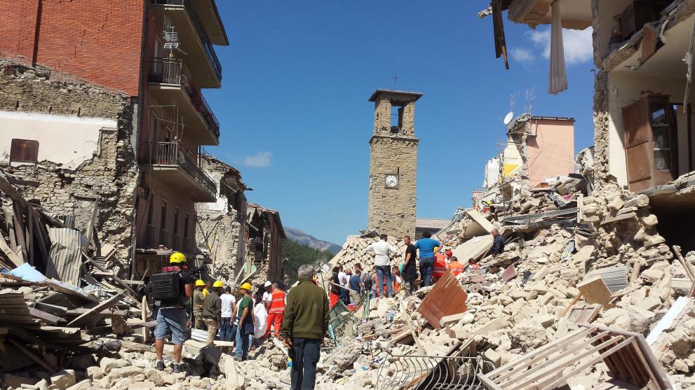 Amatrice on 24 August 2016 after the earthquake