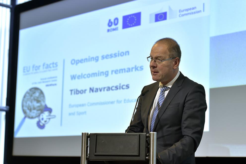 Commissioner Tibor Navracsics at the opening session of the EU4FACTS-Evidence for policy in a post-fact world