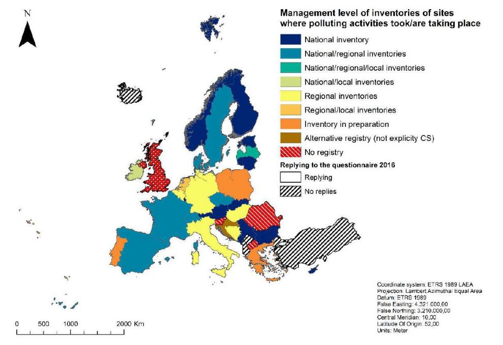Inventories of sites where polluting activities took/are taking place in Europe and their management level