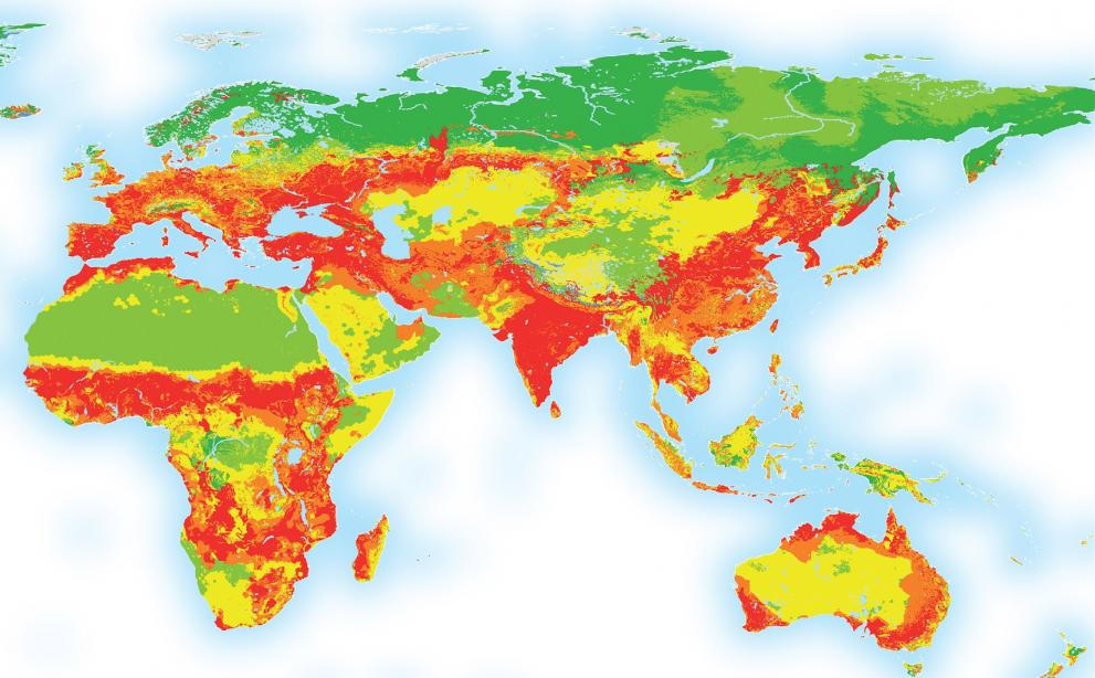 Potential threats to soil biodiversity (orange = high; red = very high)