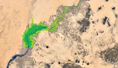 The Merowe Reservoir on the river Nile(Sudan)