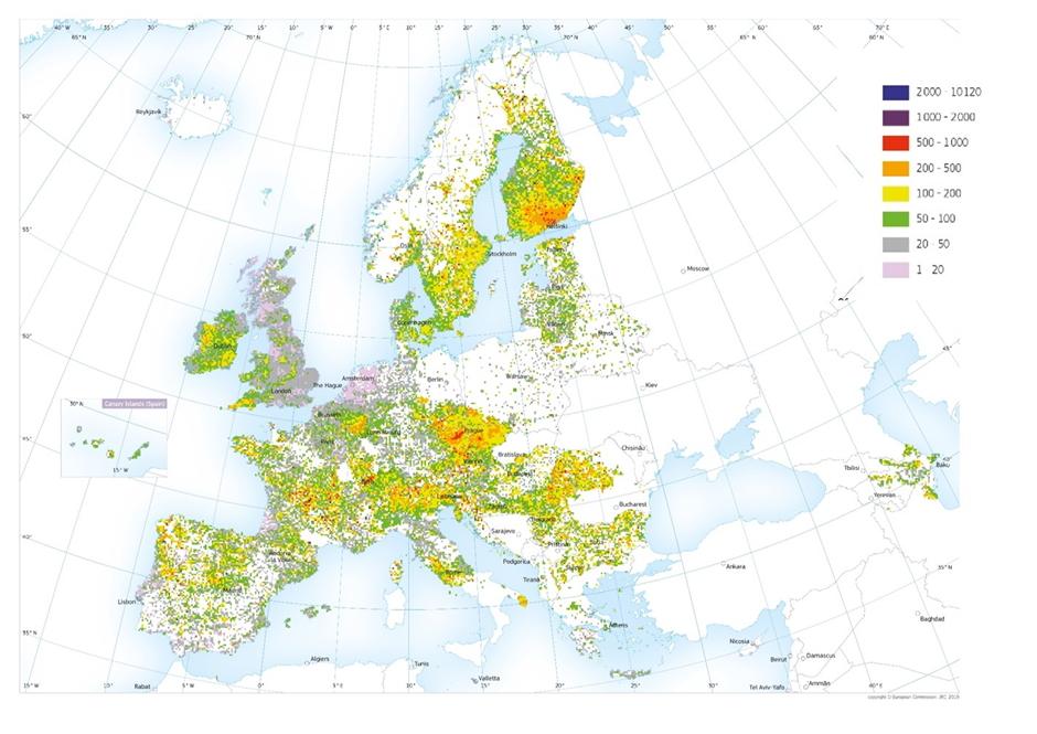Indoor radon concentration in Europe