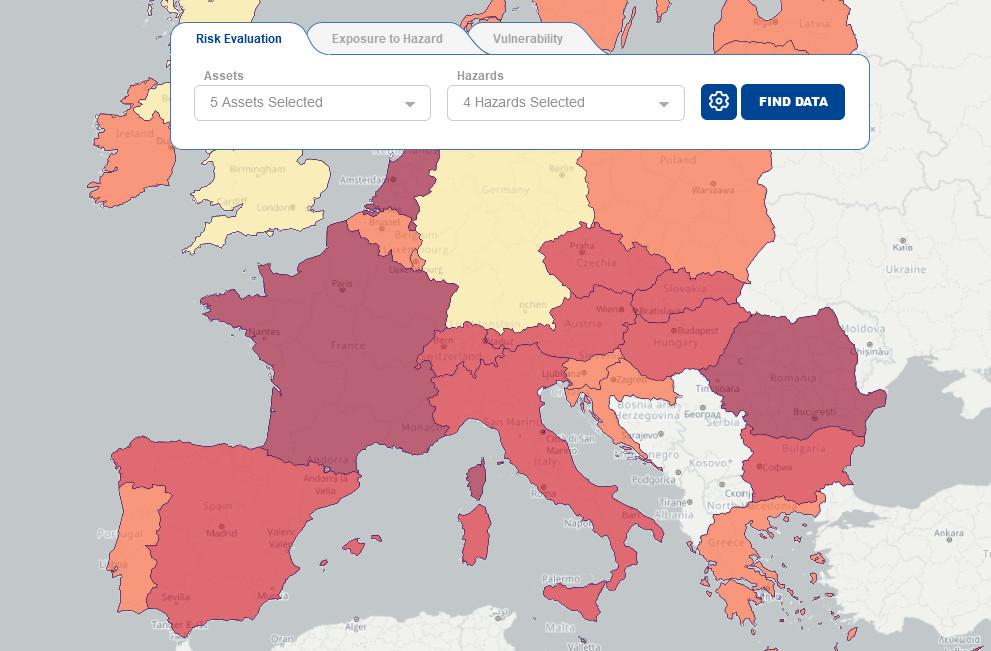 Risk Data Hub map
