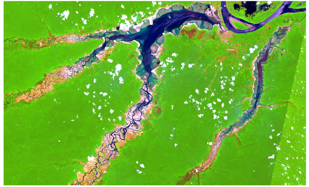 Satellite image Amazon river