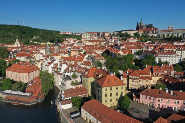 Aerial views of European Union Capitals - Prague, Czechia