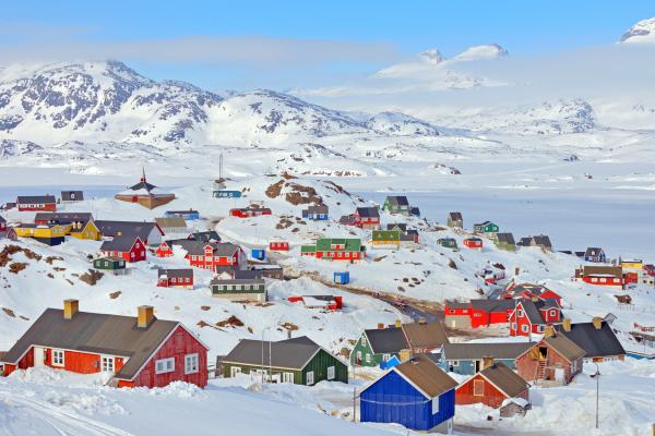 Arctic coastal village in Greenland
