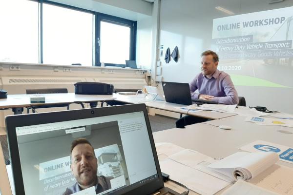 Picture from the online workshop on Heavy Duty Transport, 28 October 2020