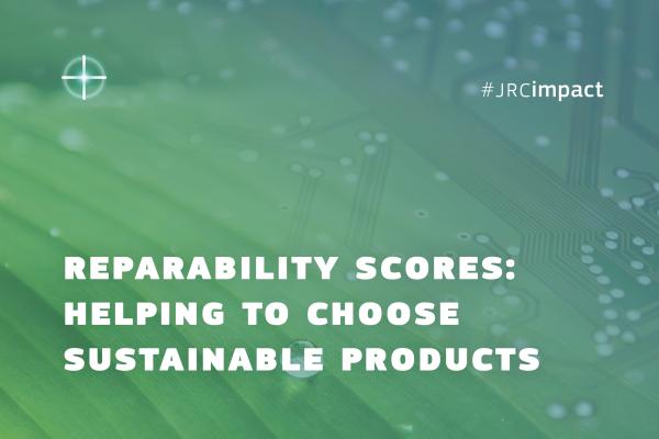 Text on image: Reparability scores: helping to choose sustainable products