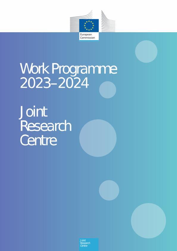 Front cover of the JRC work programme 2023-2024 brochure 